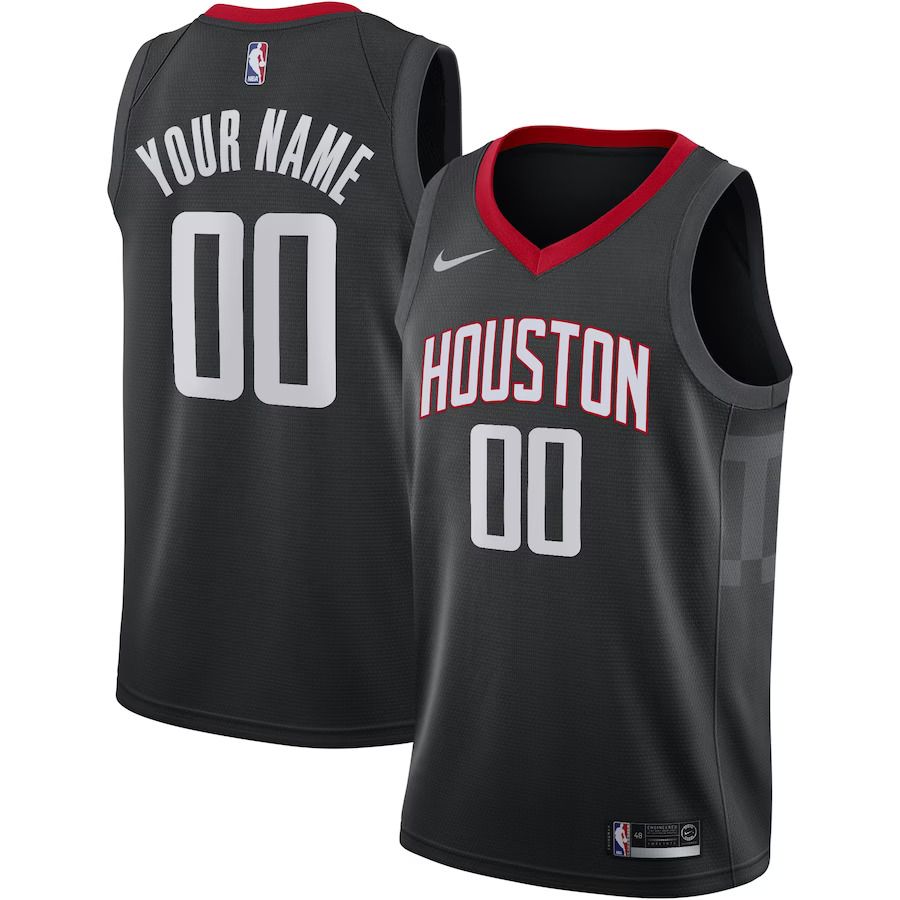 Men Houston Rockets Nike Black Swingman Custom NBA Jersey